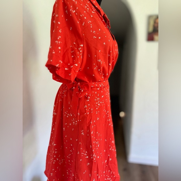 Red‎ Floral Midi Dress Vince C - Picture 5 of 10